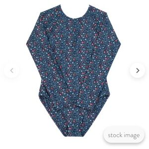 Minnow Women’s Midnight Vineyard Rashguard Floral Navy Blue One Piece Large L